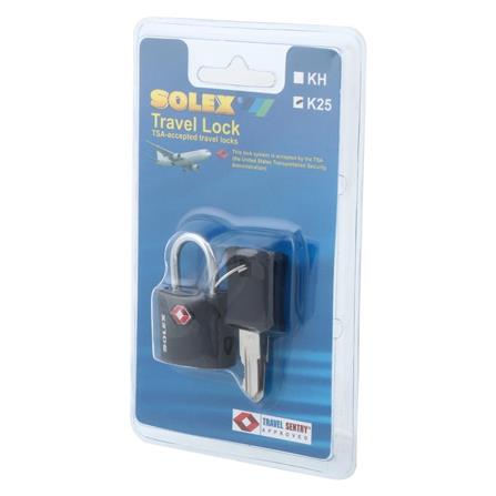 PADLOCK SOLEX TSA K25 27MM BLACK