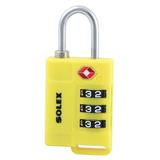 COMBINATION PADLOCK SOLEX TSA 33 31MM YELLOW