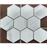 GNG MOSAIC HEXAGONAL MARBLE WHITE CZM907Y