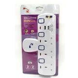 3 WAY + 2USB T-ADAPTOR WITH NEON MED-303N+2USB ME