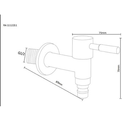 RASLAND WALL FAUCET RA 1112211 1-WAY STAINLESS STEEL