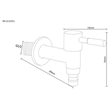 RASLAND WALL FAUCET RA 1112211 1-WAY STAINLESS STEEL