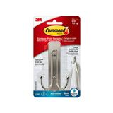 COMMAND SATIN NICKEL BATH LARGE DOUBLE HOOK