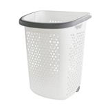 LAUNDRY BASKET WITH CASTERS PLIM BK-137-3 WHITE/GRAY