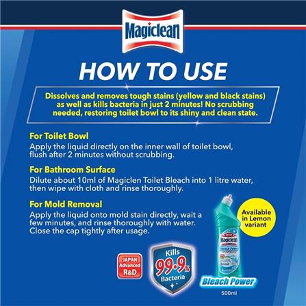 MAGICLEAN TOILET BLEACH 500ML REGULAR