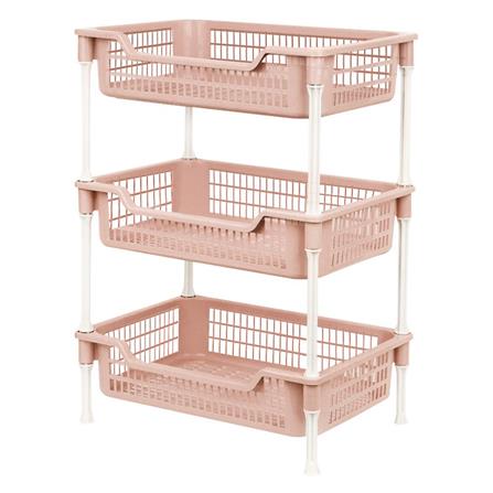 FREESTANDING SHELVING UNIT API ECO FRIENDLY PINK 3-TIER
