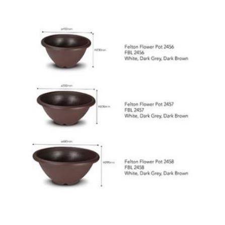 FELTON ROUND POT FBL 2452 GRY  (D48*H35)