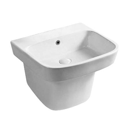 MODERN DEPOT WASHBASIN WITH SEMI PEDESTAL D-061 WHITE