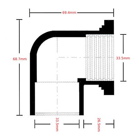 ATKC PVC FITTING  P/T ELBOW 1" (25MM)