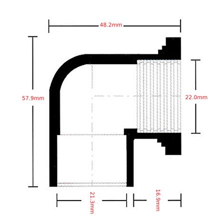 ATKC PVC FITTING P/T ELBOW 1/2" (15MM)