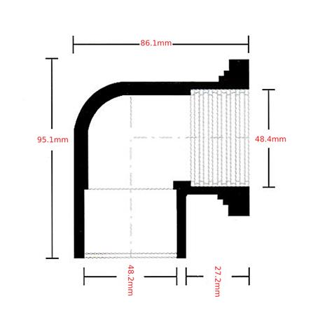 ATKC PVC FITTING P/T ELBOW 1 1/2" (40MM)