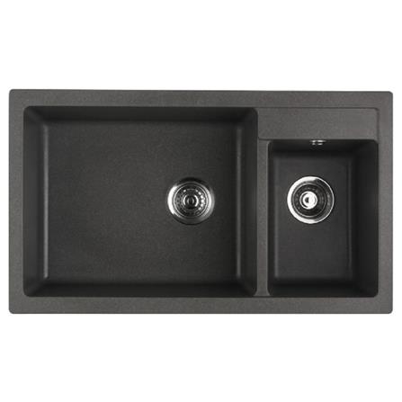 HAUSTERN TOPMOUNT GRANITE SINK 2BOWL STARKER 623GY 86CM
