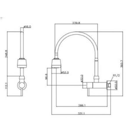 MODERN DEPOT SINK FAUCET TF-SW20-02 SS H25XW26XD9 CM