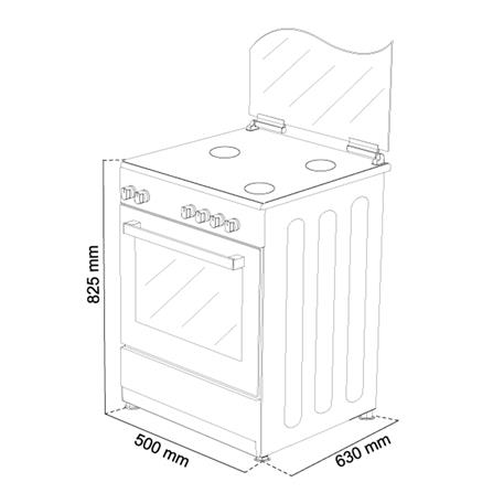 FABER FREESTANDING COOKER FISSO 5583E/BK BLACK 3BURNER 5FUNCTIONS 50LITER