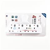 4 WAY T-ADAPTOR WITH NEON + SURGE ZS8634N ZEATAR