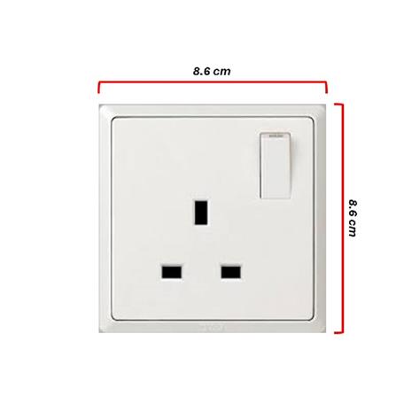 13A SINGLE SOCKET 3PIN WHITE HC8613S-WH T&J