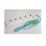 MORRIES EXTENSION SOCKET 5GANG 1.5M WITH NEON GREEN MS3255-1.5