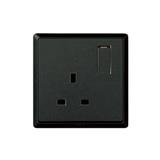13A SINGLE SOCKET 3PIN CHARCOAL BLACK HC8613S-SBL T&J