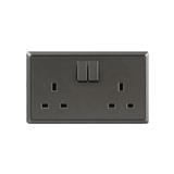 13A DOUBLE SOCKET 3PIN CHAMPAGNE GREY HC8613S-ST5 T&J