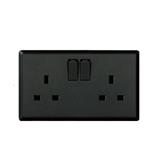 13A DOUBLE SOCKET 3PIN CHARCOAL BLACK HC8613SD-SBL T&J