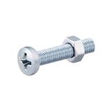 AMAN SCREW BOLT WITH NUT 1/4"x1-1/4" RBN-212 6PCS EACH