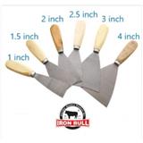IRON BULL 1.5" PAINT SCRAPERS + HANDLE (WOOD TROWEL)