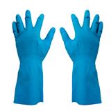 RUBBER GLOVES BY TORA SIZE M 12IN LIGHT BLUE