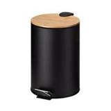 ROUND DUSTBIN SYLVAN 12L BLACK & BAMBOO