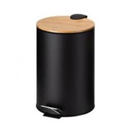 ROUND DUSTBIN SYLVAN 12L BLACK & BAMBOO