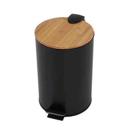 ROUND DUSTBIN SYLVAN 12L BLACK & BAMBOO