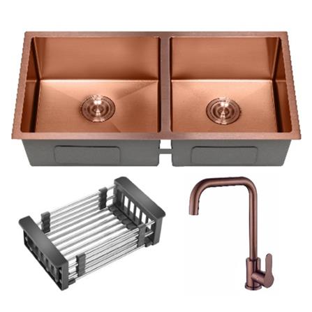 CABANA BUILT-IN UNDERMOUNT SINK 2BOWL ROSE GOLD CKS7507 86CM