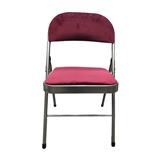 FURDINI CHAIR FAIR  VELVET- BURGUNDY W46.5xD78CM
