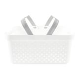 CLOTH BASKET SQUARE L MONO WHITE PLIM