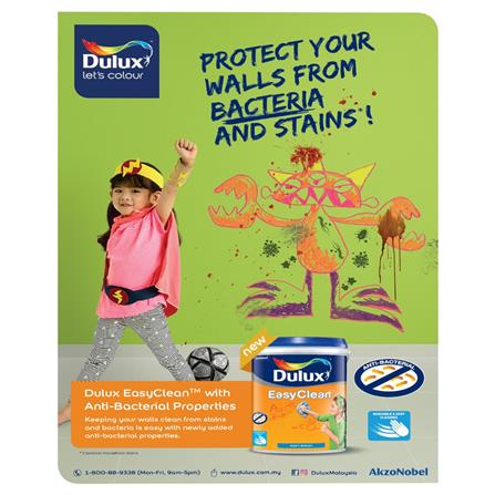 DULUX EASYCLEAN ANTIBACTERIA 5 LITRE BASE D INTERIOR-PAINT