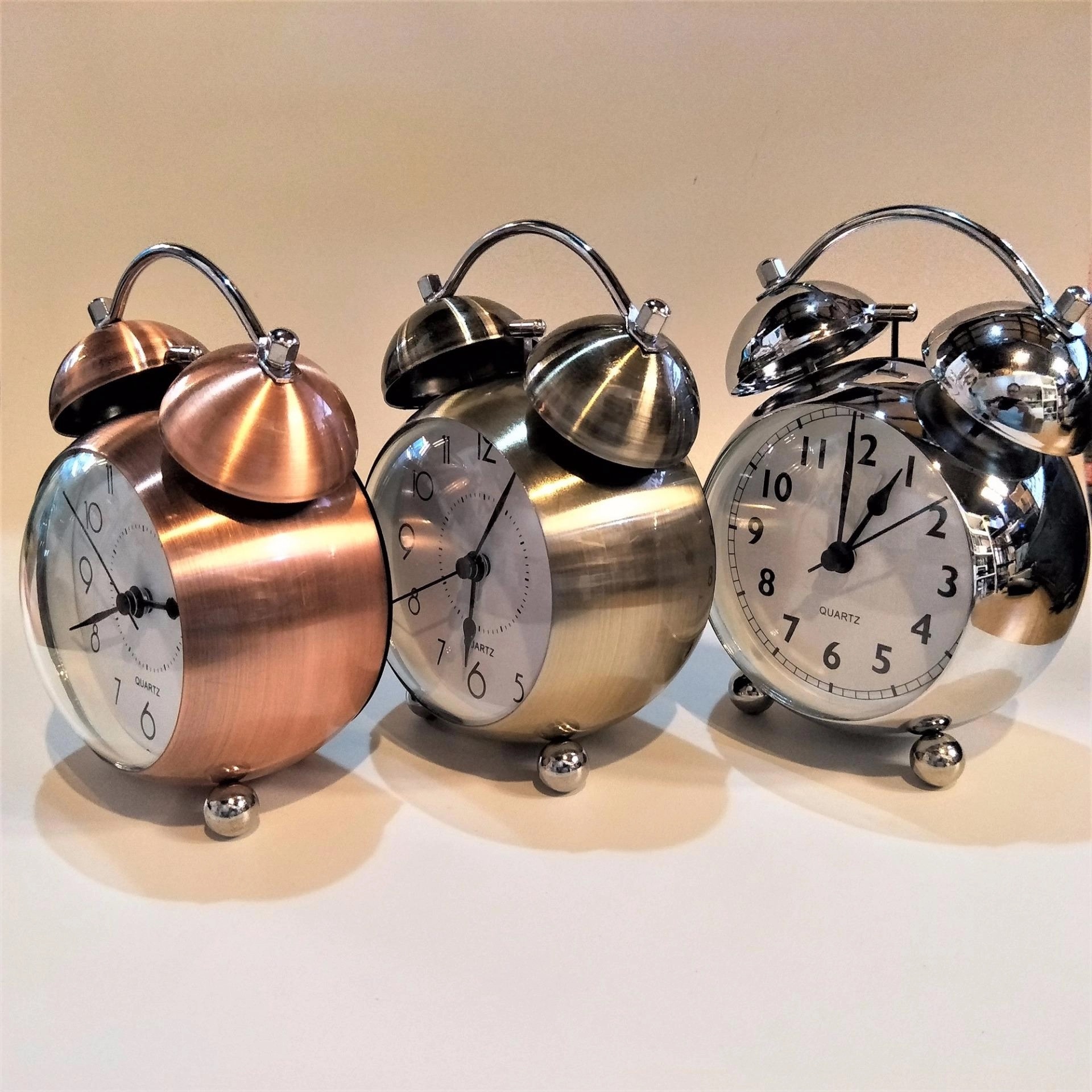 ECHT 4" METAL BELL ALARM CLOCK With Back