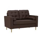 SOFA ROYCE 2 SEATER 102/523 NATURAL COLOUR LEG, MOCHA COLOUR PREMIUM VINYL BODY