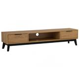NESTHOUZ MALTON 1.8M TV CABINET 114/102 BLACK/NATURAL