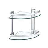 MOYA 2-TIER CORNER GLASS SHELF A4120B WHITE CHROME (H23.60XW25XD25 CM)