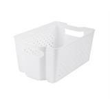 KITCHEN BASKET 21.4X31.5X14.7CM MONO WHITE