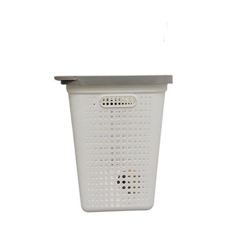 PLIM CLOTH BASKET WITH LID BUBBLE WHITE