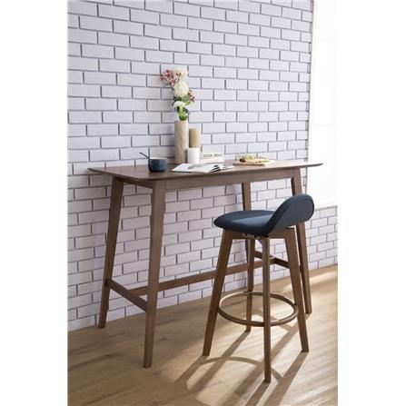 MORA BAR CHAIR IN COCOA COLOUR FRAME NAVY COLOUR CHALLIS FABRIC SEAT