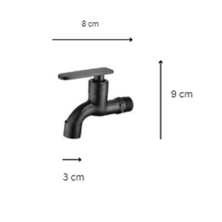 CABANA WALL TAP 1 WAY CB2516SS-BLACK MBK SS304