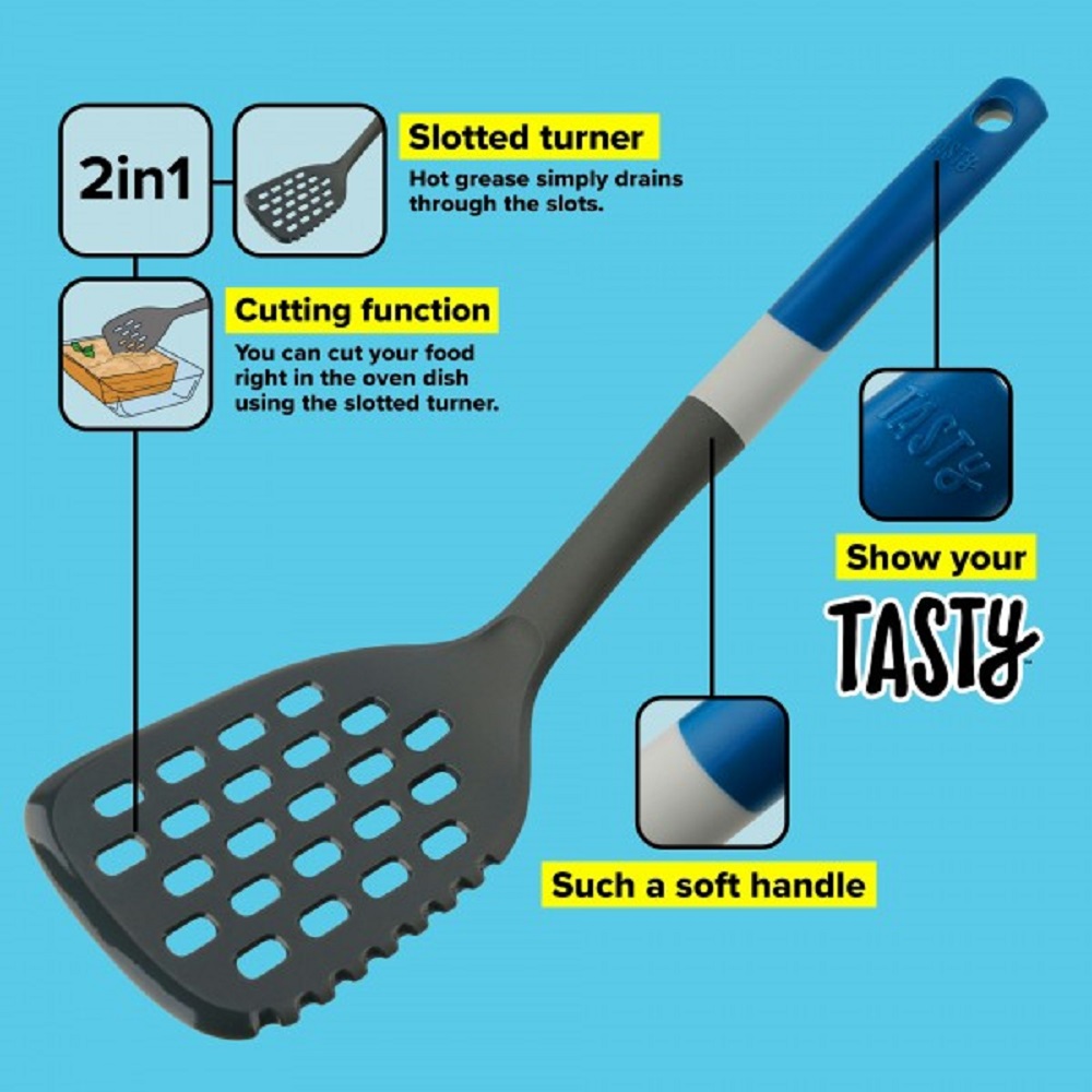 FACKELMANN TASTY LADLE NYLON SLOTTED TURNER WITH HANDLE