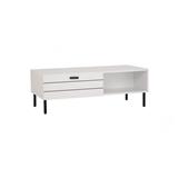 NUHOOM KOTKA COFFEE TABLE IN MATT BLACK EPOXY COLOUR LEG, WHITE COLOUR TOP