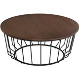 NESTHOUZ FLUX ROUND SIDE TABLE IN COCOA COLOUR TOP, MATT BLACK EPOXY LEG