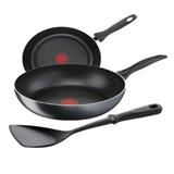 TEFAL COOK & CLEAN FP 20CM + 28CM BUNDLE SET B22506+B22502+K12909 -BLACK