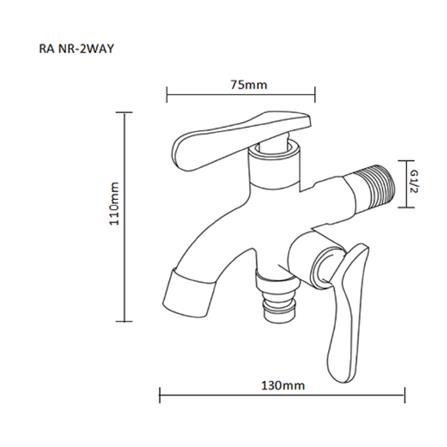 RASLAND WALL TAP RA NR-2WAYS STAINLESS STEEL