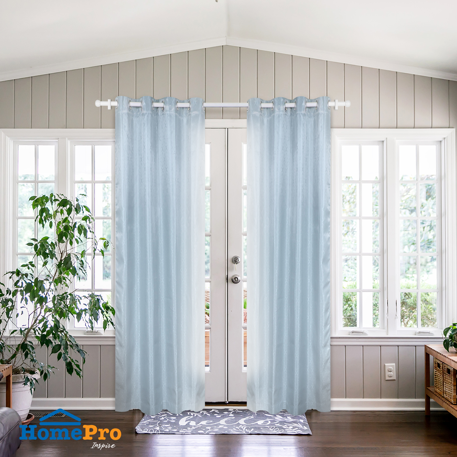 HLS CURTAIN EYELET GAROS UV 135X280CM GRAY