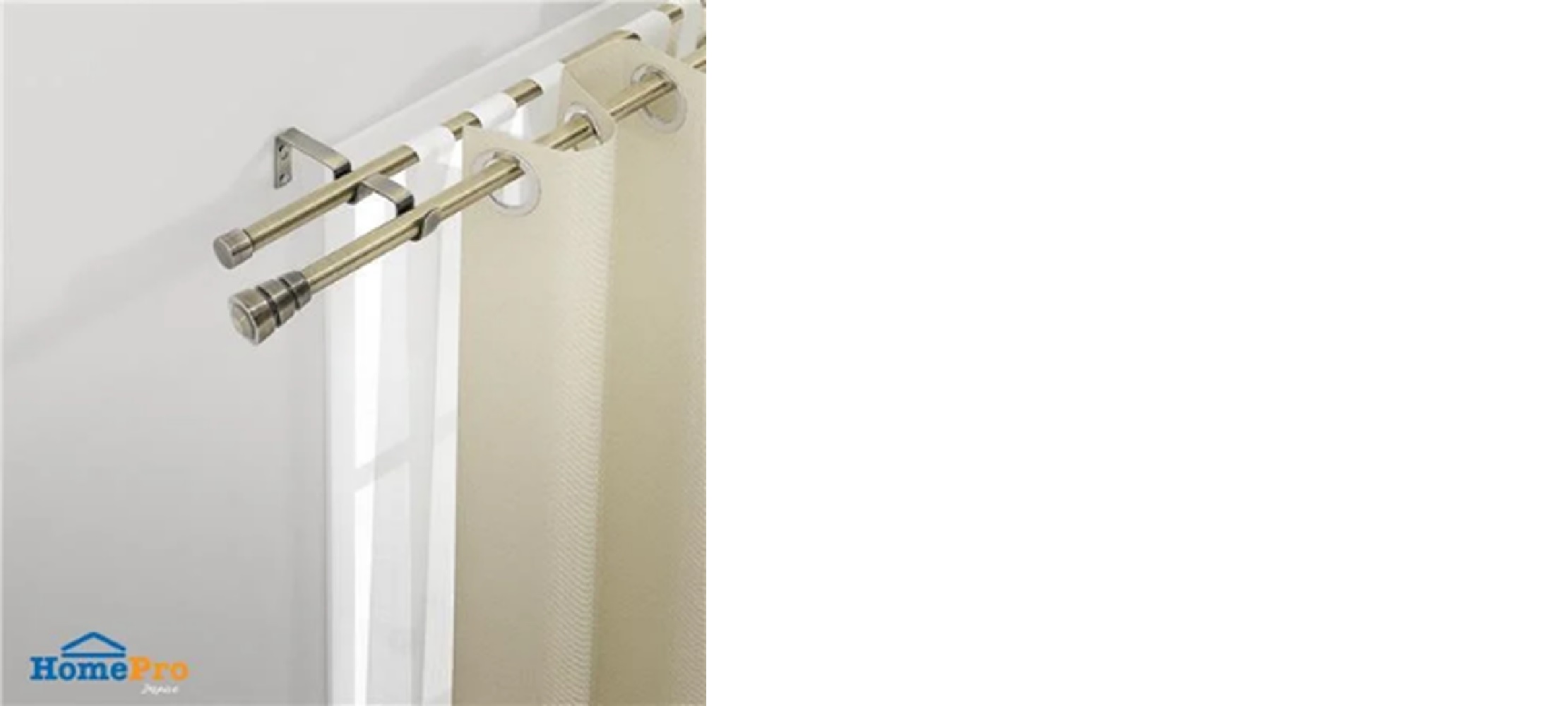 HLS DOUBLE CURTAIN ROD REEVER 120-210CM BRASS