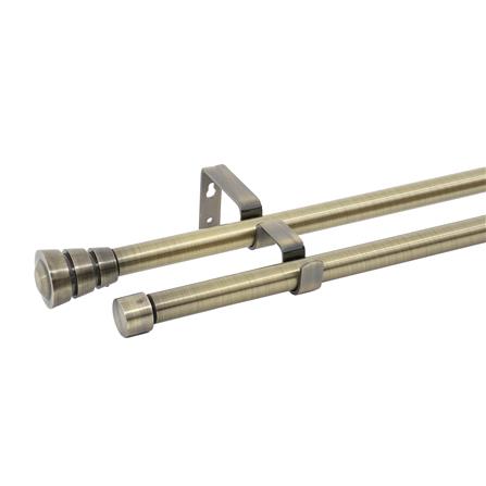 HLS DOUBLE CURTAIN ROD REEVER 120-210CM BRASS